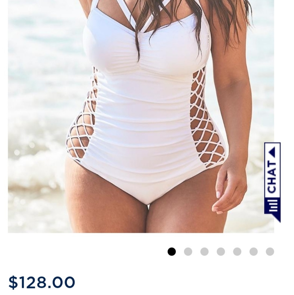 One piece white swimsuit